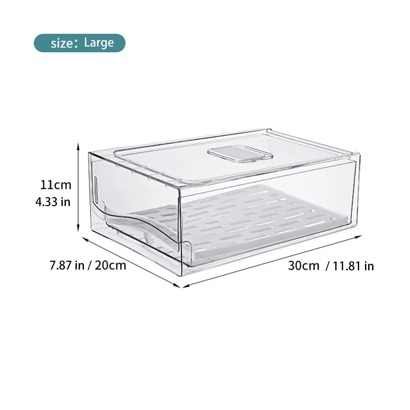 Organisateur de réfrigérateur empilable, bacs de rangement réutilisables pour aliments 2