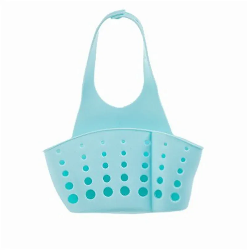 Organiseur d'évier de cuisine à double étage avec support suspendu pour éponge et savon, accessoires de panier de vidange en silicone 9
