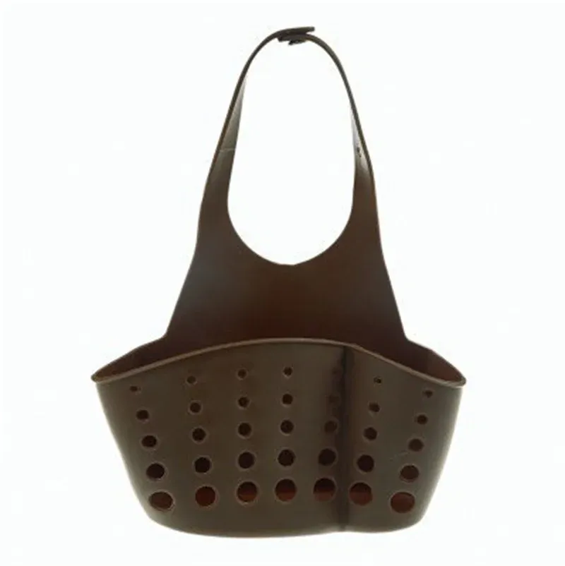 Organiseur d'évier de cuisine à double étage avec support suspendu pour éponge et savon, accessoires de panier de vidange en silicone 8