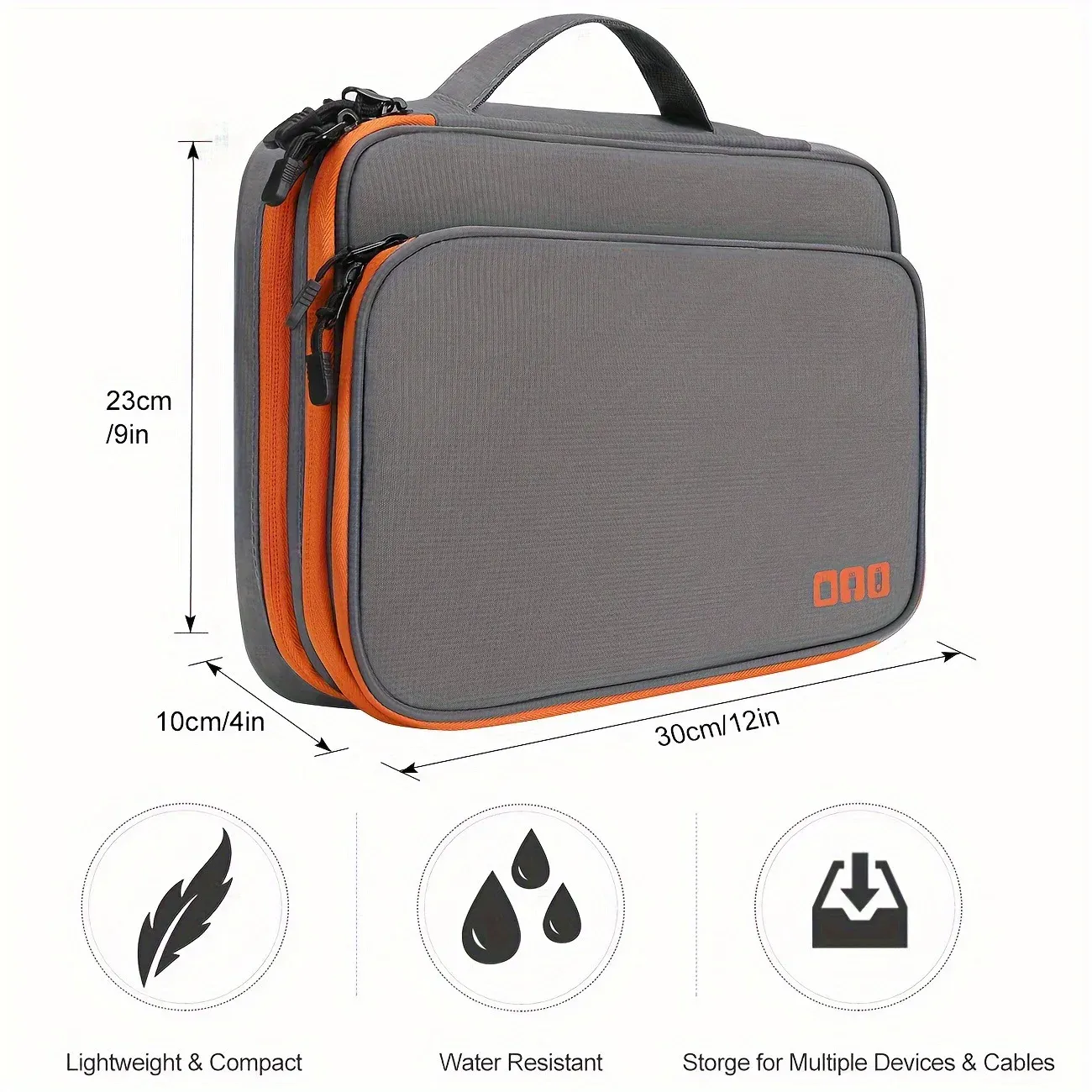 Sac de rangement multicouche pour câbles et accessoires électroniques, étui de voyage portable pour chargeurs et iPad 3