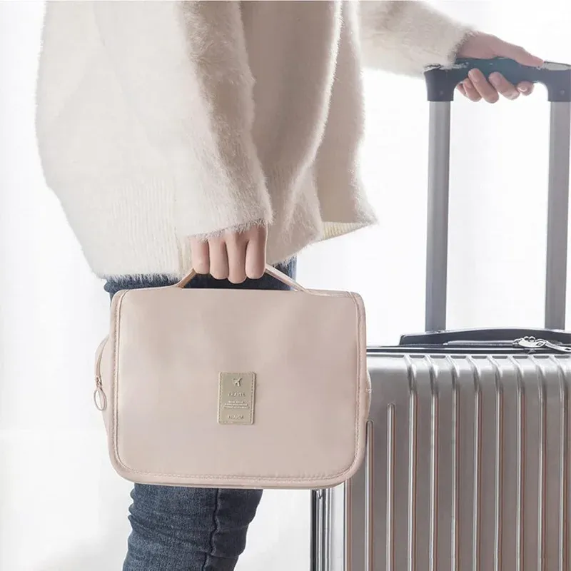 Trousse de toilette de voyage, poche zippée frontale