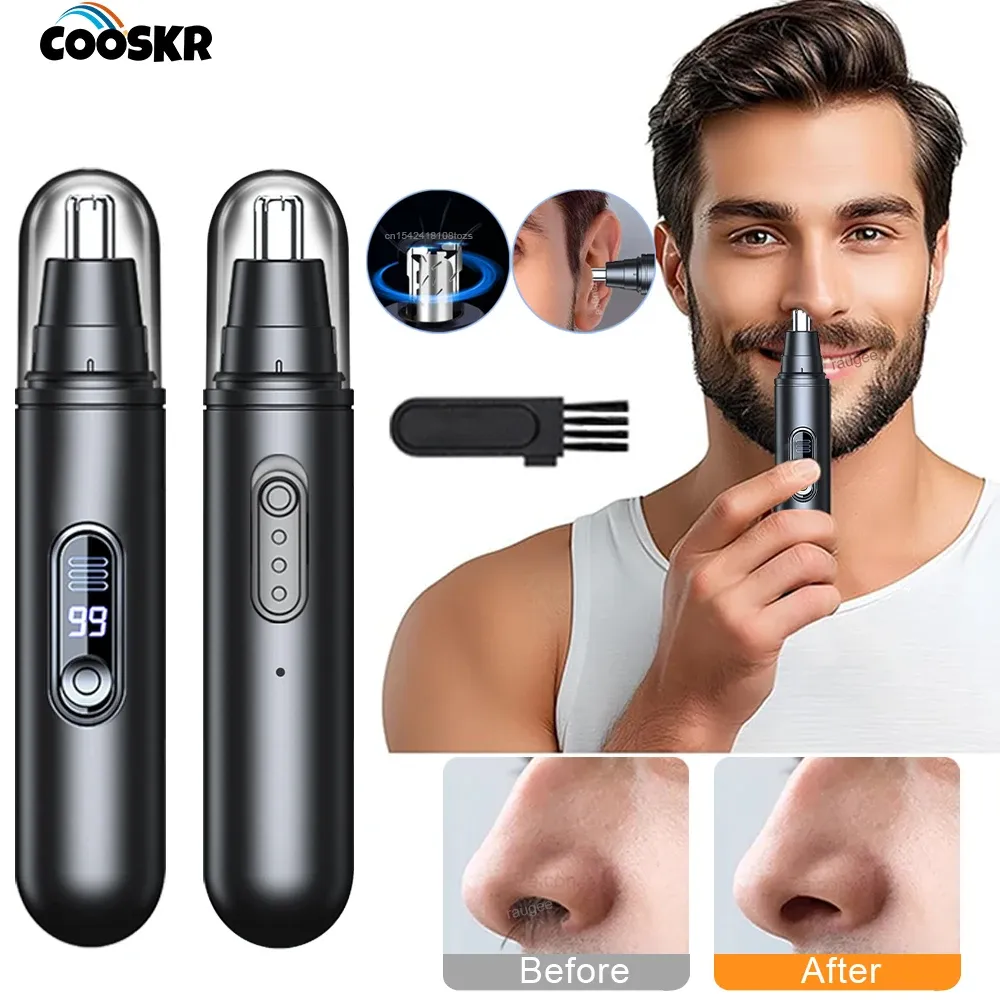 Tondeuse électrique portable pour le nez, rechargeable et automatique, rasage du nez, des sourcils et des oreilles, indolore