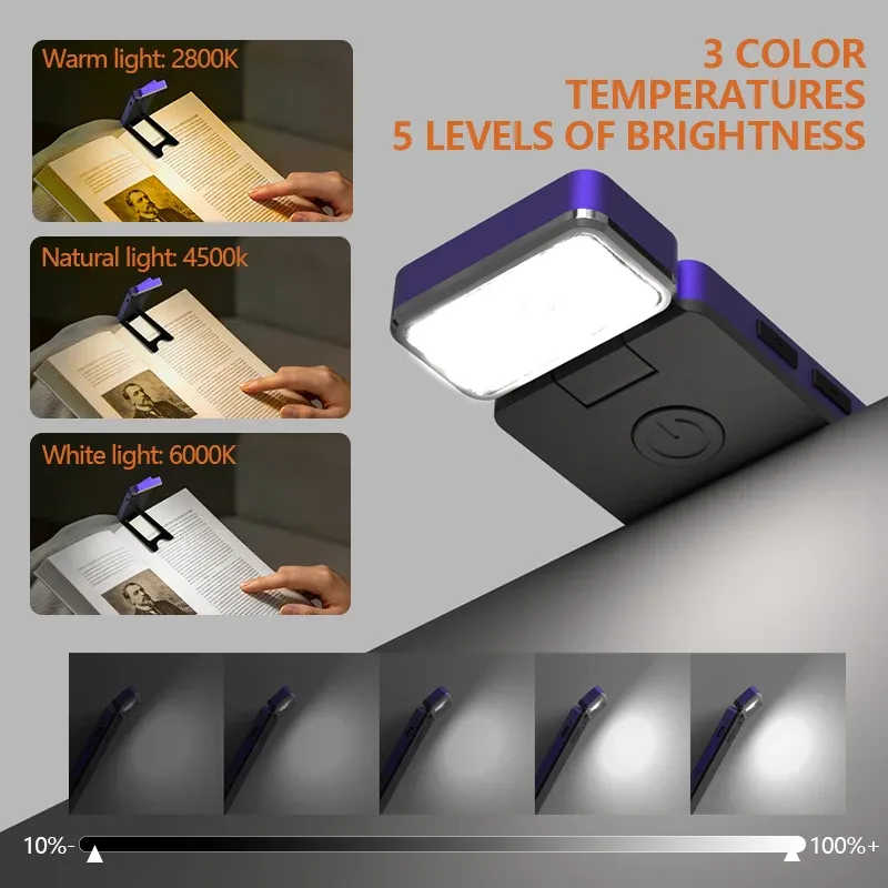 Lampe de lecture LED rechargeable par USB, portable et compacte 4