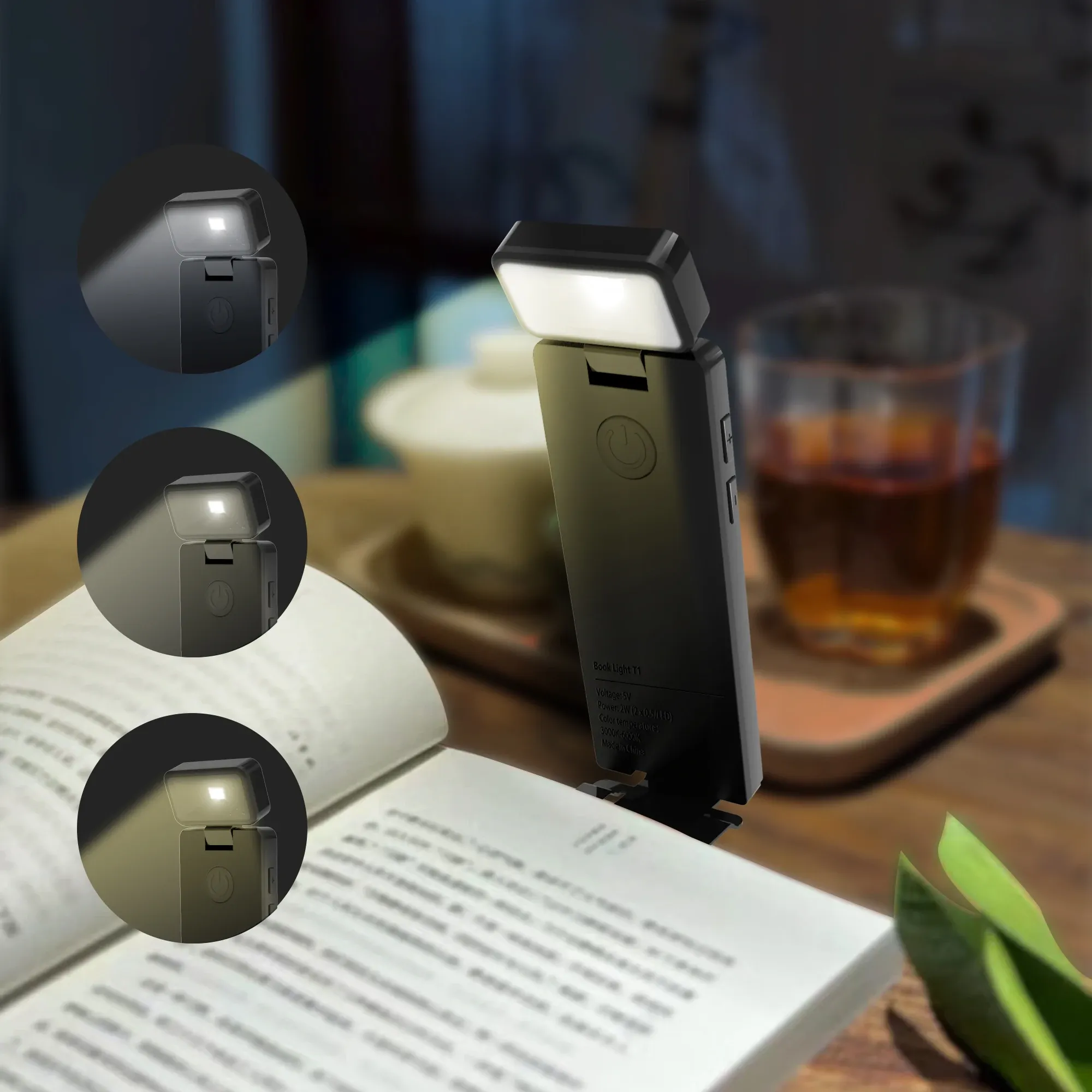 Lampe de lecture LED rechargeable par USB, portable et compacte 8