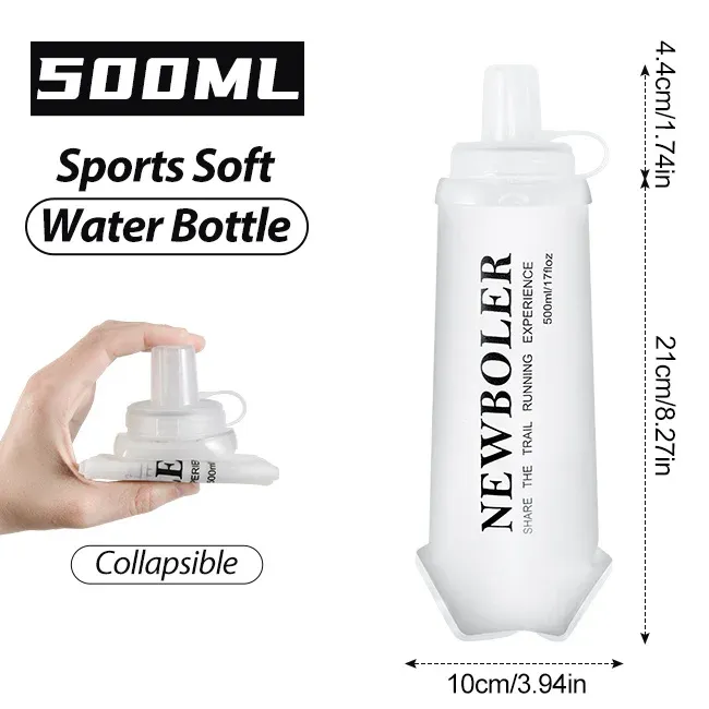 Bouteille d'eau de sport pliable sans BPA NEWBOLER pour la course à pied et la randonnée 12