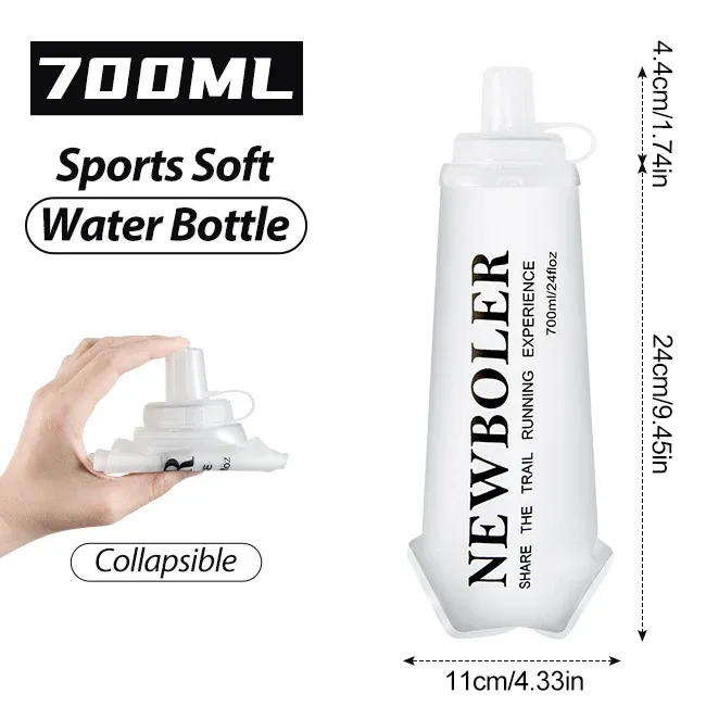 Bouteille d'eau de sport pliable sans BPA NEWBOLER pour la course à pied et la randonnée 10