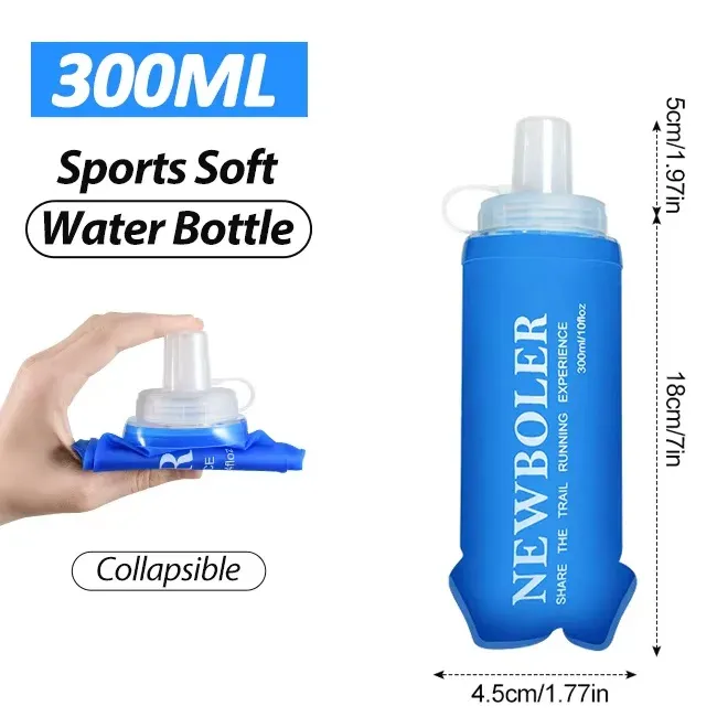 Bouteille d'eau de sport pliable sans BPA NEWBOLER pour la course à pied et la randonnée 8