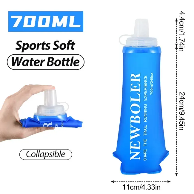 Bouteille d'eau de sport pliable sans BPA NEWBOLER pour la course à pied et la randonnée 11