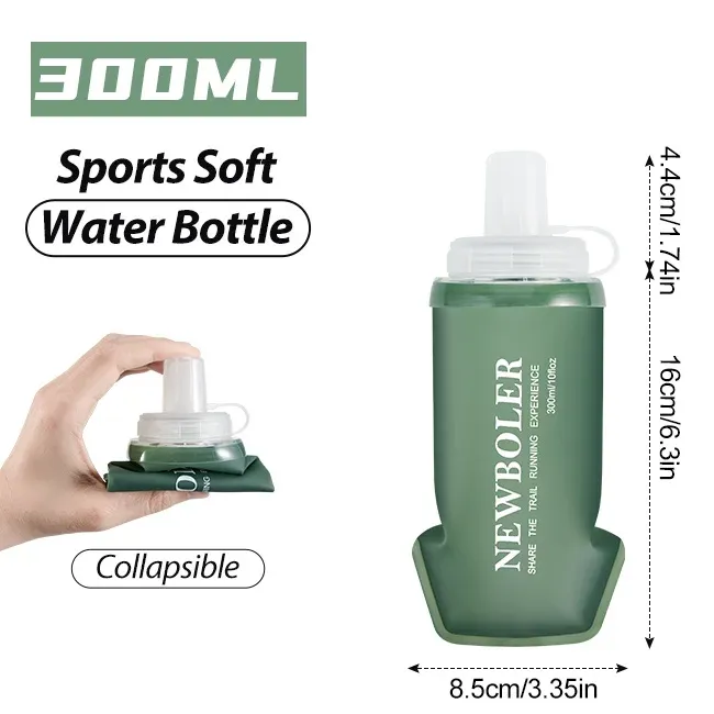 Bouteille d'eau de sport pliable sans BPA NEWBOLER pour la course à pied et la randonnée 13