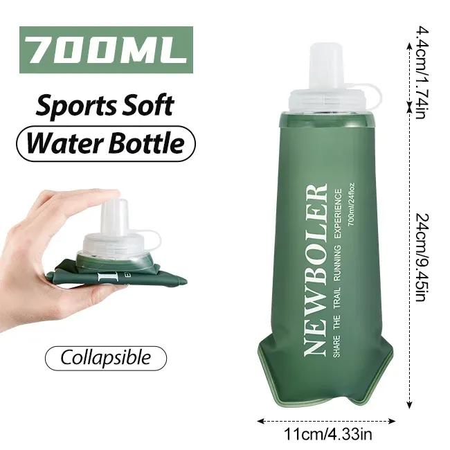 Bouteille d'eau de sport pliable sans BPA NEWBOLER pour la course à pied et la randonnée 15