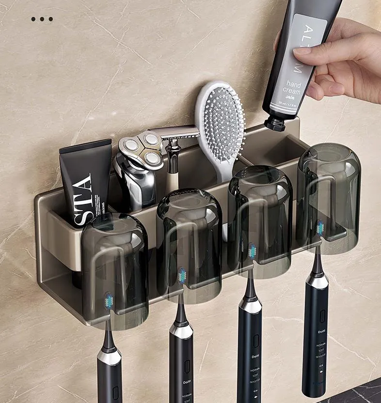 Vue de détail du porte-brosse à dents en alliage d'aluminium