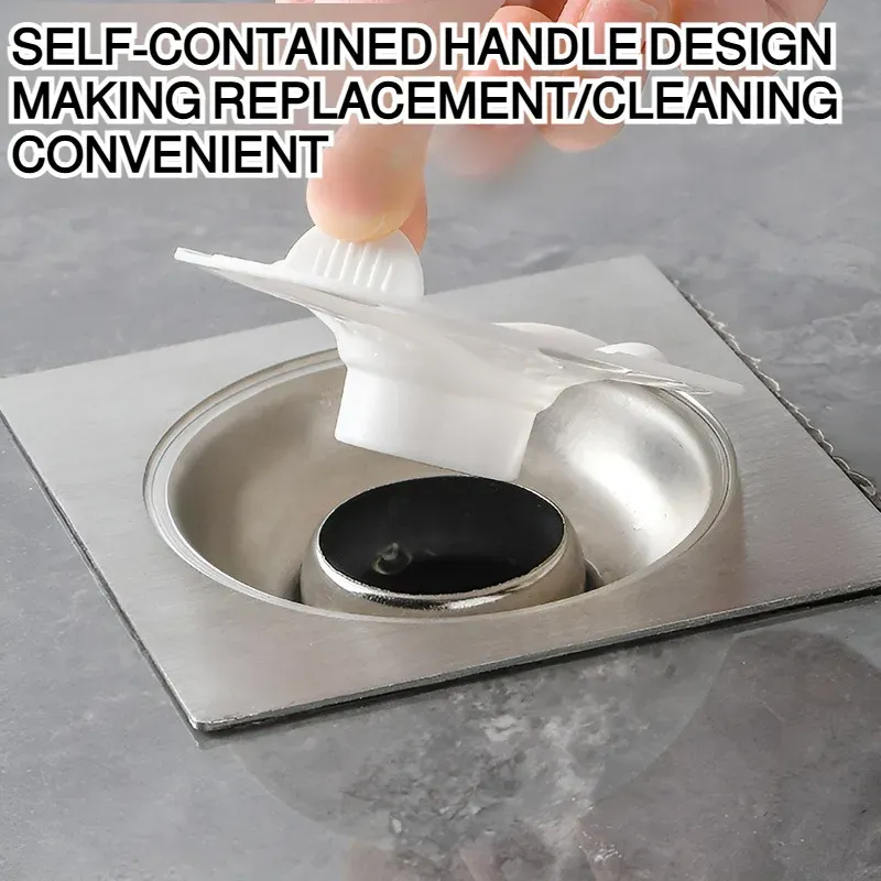 Lot de 3 couvercles de siphon de sol à vortex anti-obstruction, avec crépine rotative anti-cheveux et anti-insectes pour douche et salle de bain 4