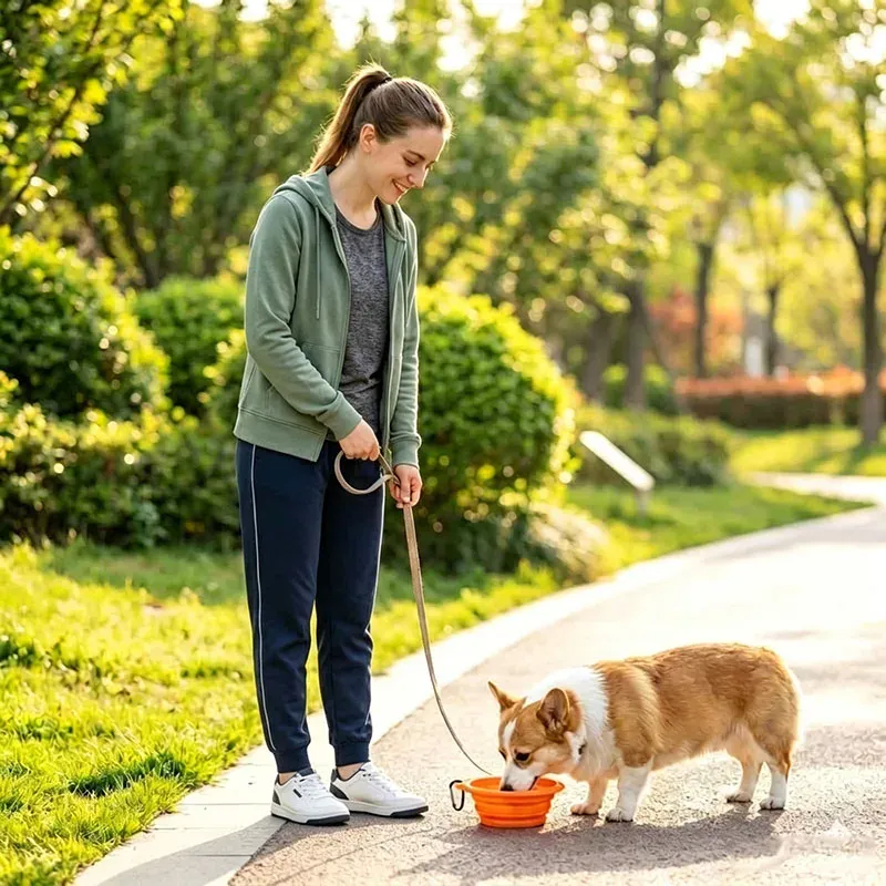 Gamelle pliable en silicone pour chien et chat avec mousqueton, idéale pour le voyage, la randonnée et le camping 4