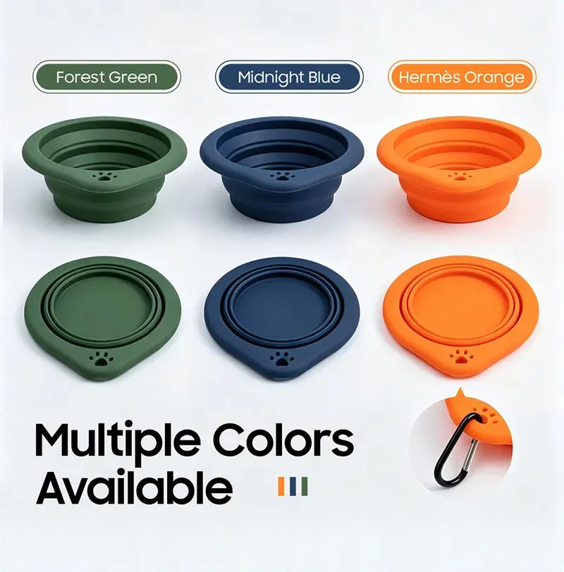 Bol de voyage pliable en silicone en situation