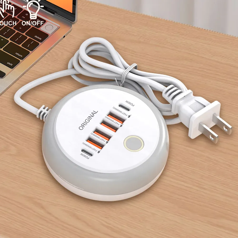 Chargeur de voyage USB multi-ports 50 W à charge rapide, compatible iPhone, Samsung et Xiaomi 8