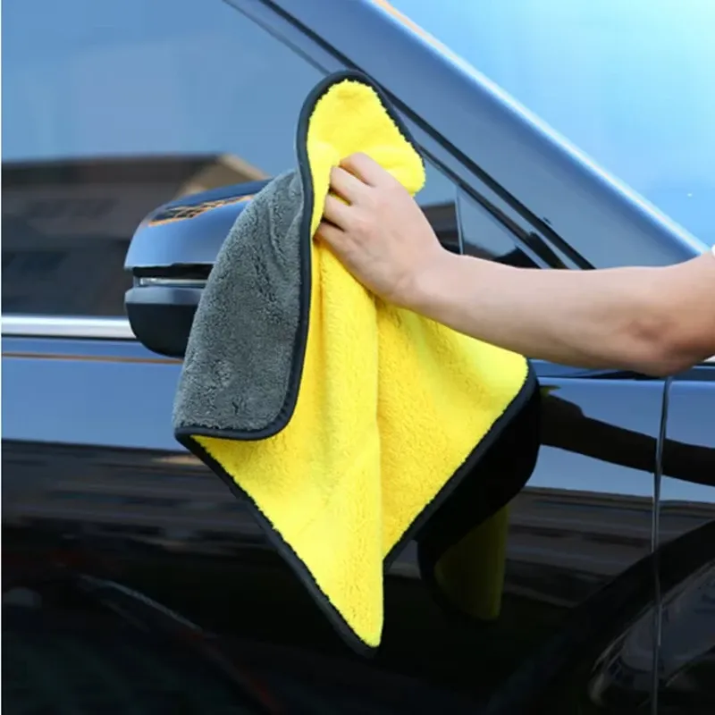 Serviette de lavage et de séchage en microfibre pour voiture, à ourlet finition 5