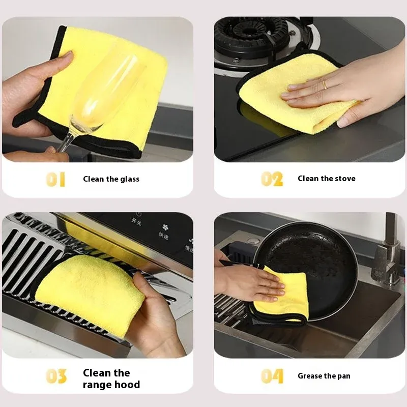 Serviette de lavage et de séchage en microfibre pour voiture, à ourlet finition 6
