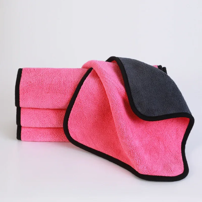 Serviette de lavage et de séchage en microfibre pour voiture, à ourlet finition 11