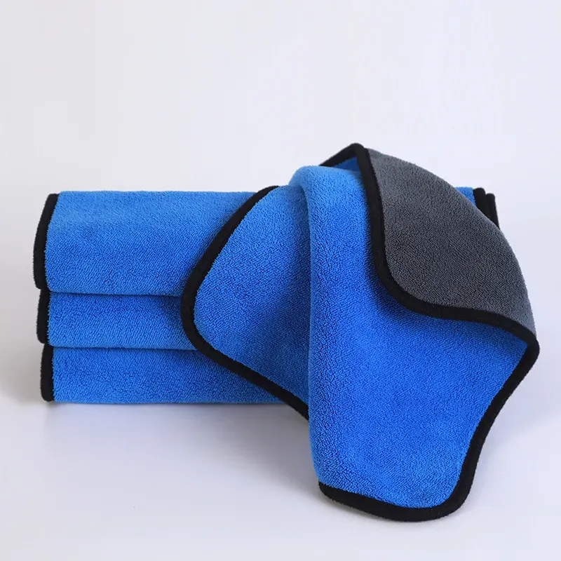 Serviette de lavage et de séchage en microfibre pour voiture, à ourlet finition 8