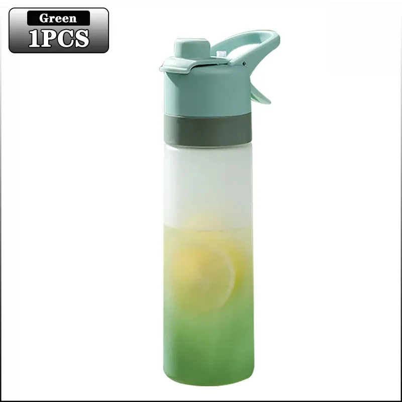 Lot de 1 à 4 bouteilles d'eau pulvérisatrices grande capacité avec paille, finition dégradé givré, pour sports de plein air et voyages 19