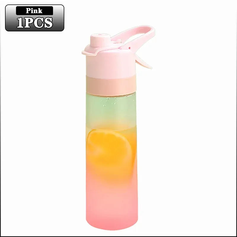 Lot de 1 à 4 bouteilles d'eau pulvérisatrices grande capacité avec paille, finition dégradé givré, pour sports de plein air et voyages 18