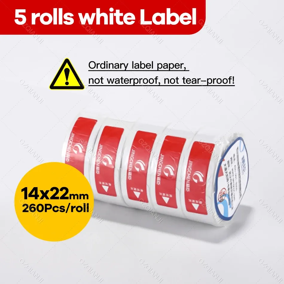NiiMBOT D101 D11 D110 Étiquettes thermiques autocollantes blanches en papier adhésif imperméable, lot de 3, 5 ou 10 rouleaux, compatibles imprimante officielle 10
