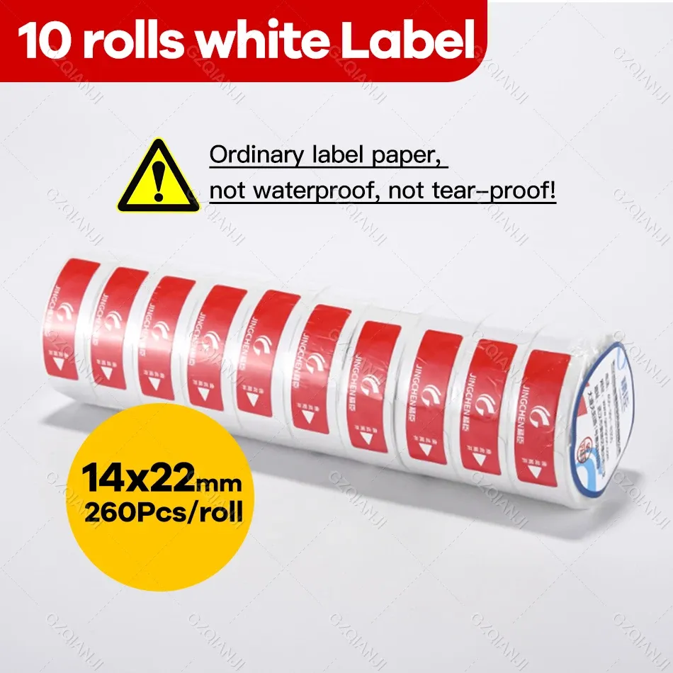NiiMBOT D101 D11 D110 Étiquettes thermiques autocollantes blanches en papier adhésif imperméable, lot de 3, 5 ou 10 rouleaux, compatibles imprimante officielle 9