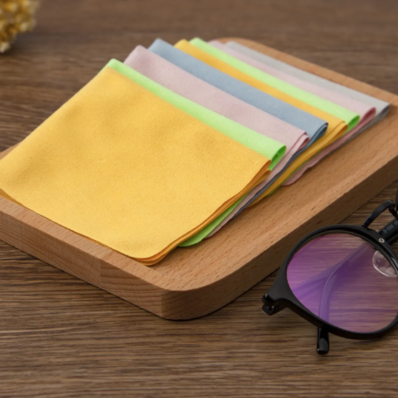 Lot de 5 chiffons de nettoyage en microfibre pour lunettes, écrans et lentilles, 15 x 18 cm, couleur aléatoire 3