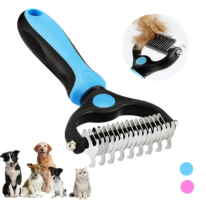 Brosse de démêlage pour animaux de compagnie autonettoyante, peigne pour chat et outil de toilettage pour chiens et chats - Image 1