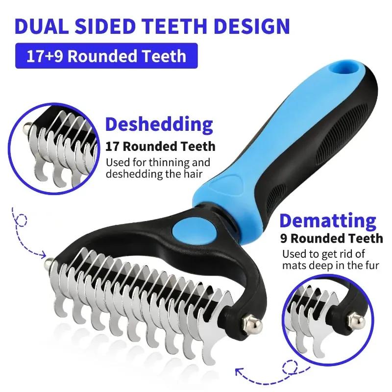 Brosse de démêlage pour animaux de compagnie autonettoyante, peigne pour chat et outil de toilettage pour chiens et chats 4