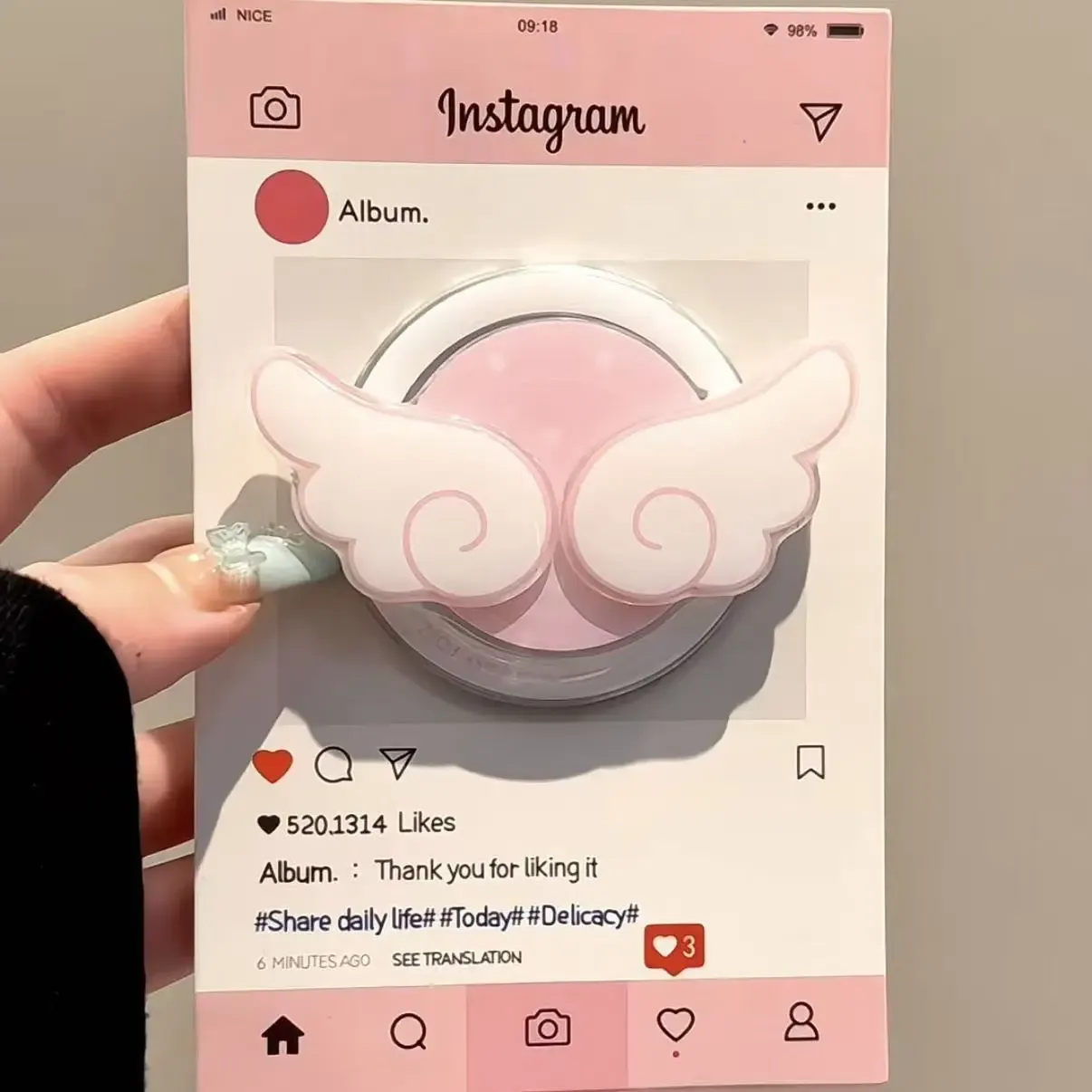 Support magnétique Griptok à ailes de dessin animé pour iPhone