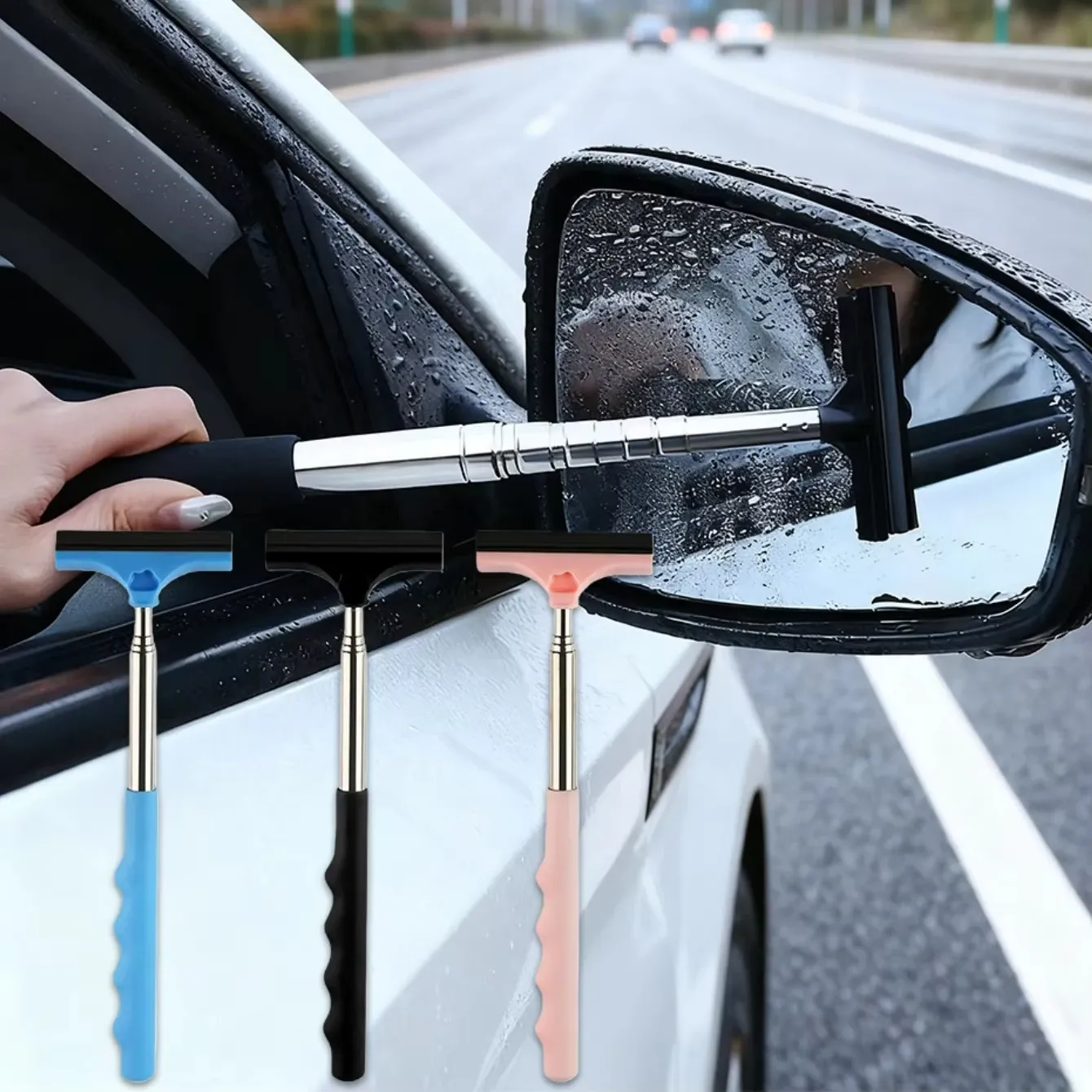 Outil de nettoyage automobile en situation d'utilisation