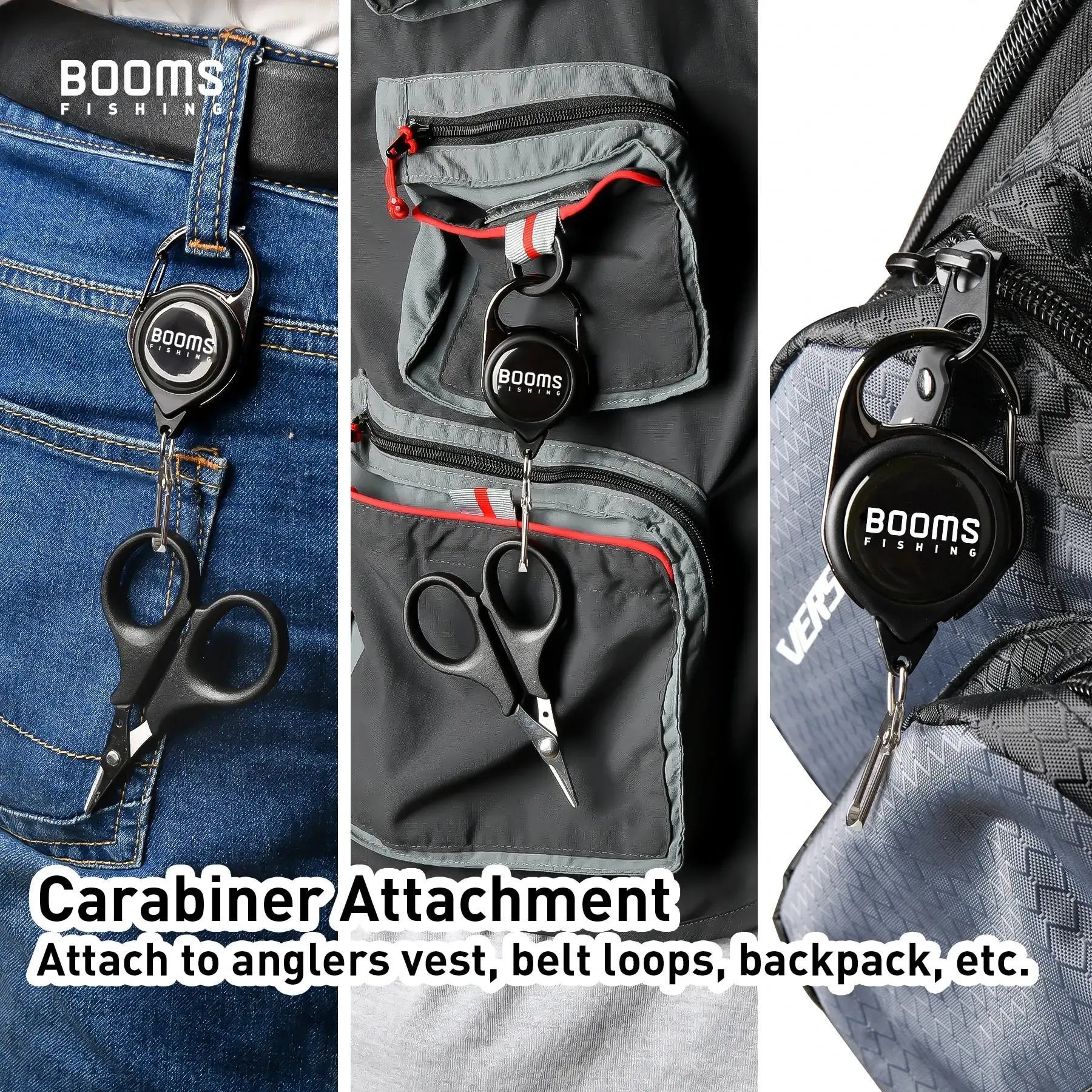 Booms Fishing RG1 Porte-badge rétractable avec mousqueton et lanière 2