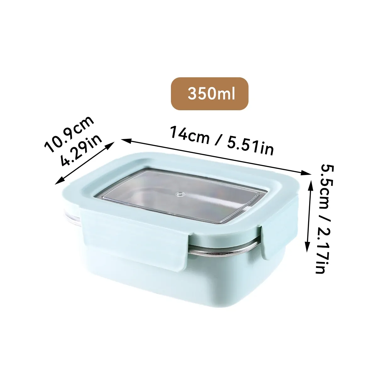 Boîte à déjeuner en acier inoxydable 304 à compartiments, empilable et étanche 14