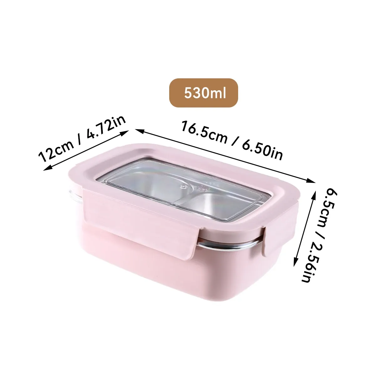 Boîte à déjeuner en acier inoxydable 304 à compartiments, empilable et étanche 16