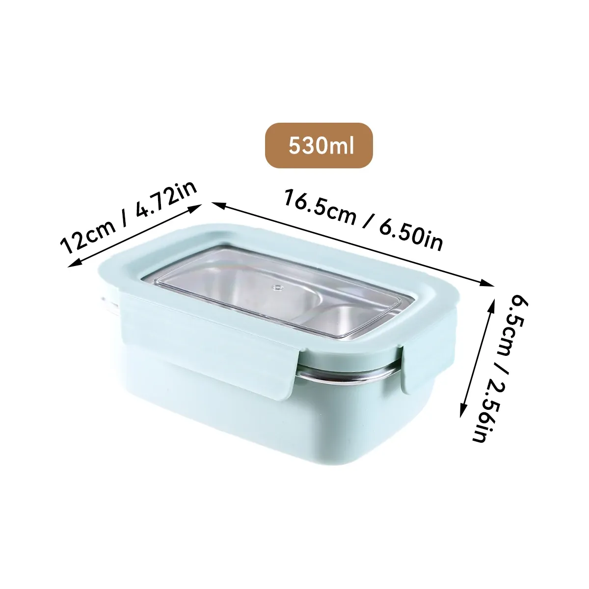 Boîte à déjeuner en acier inoxydable 304 à compartiments, empilable et étanche 8