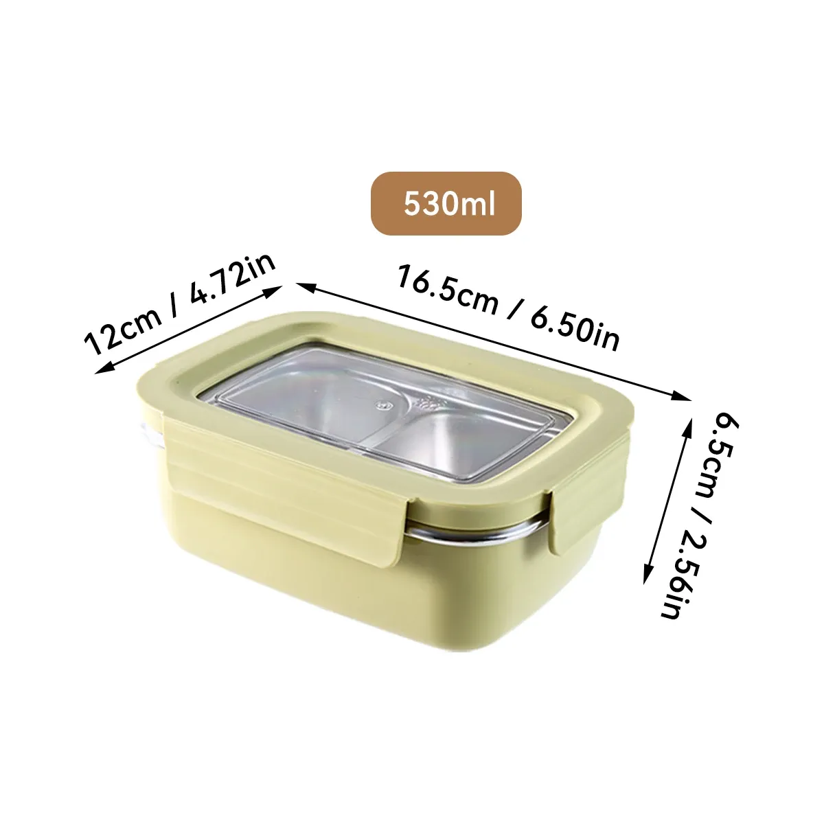 Boîte à déjeuner en acier inoxydable 304 à compartiments, empilable et étanche 7