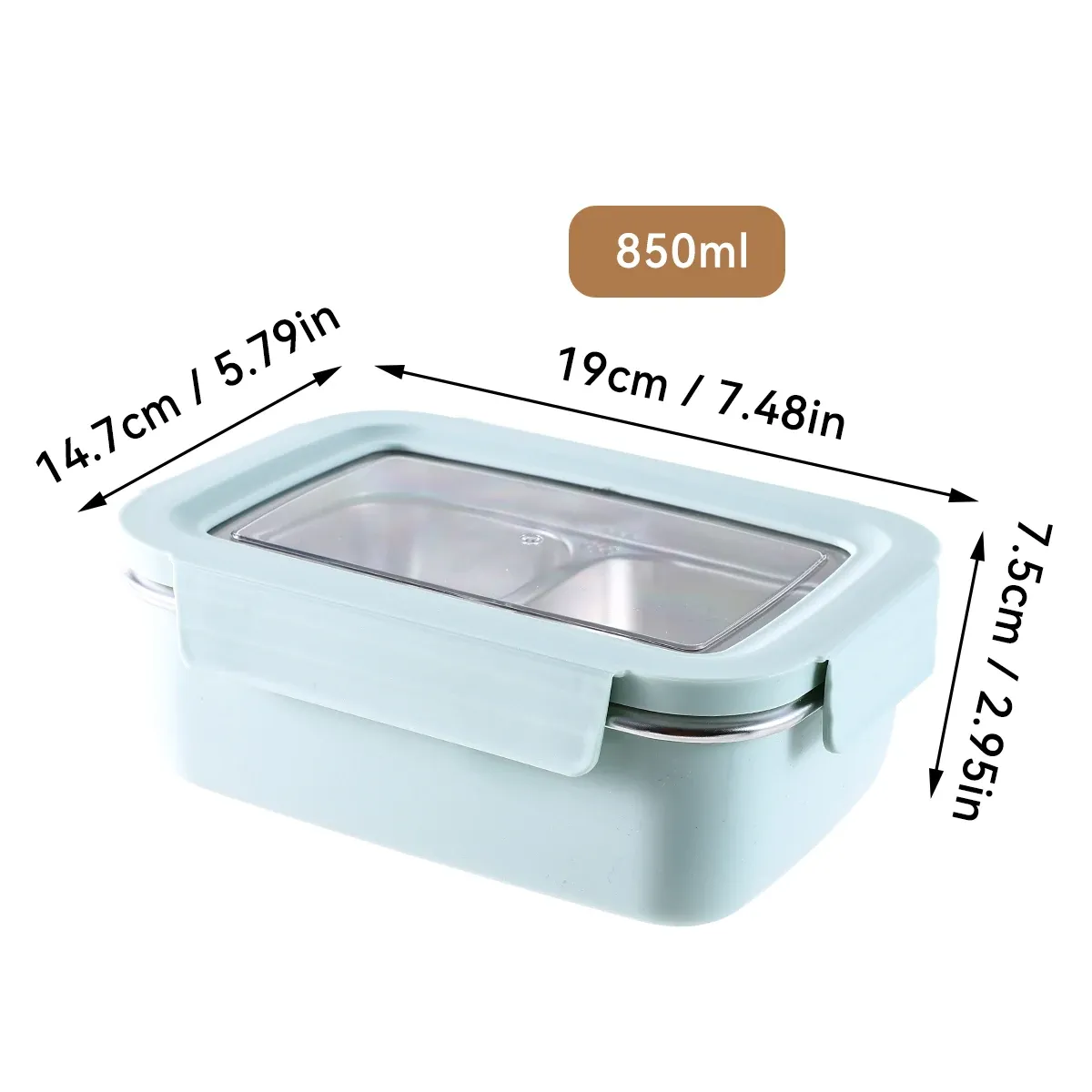 Boîte à déjeuner en acier inoxydable 304 à compartiments, empilable et étanche 18
