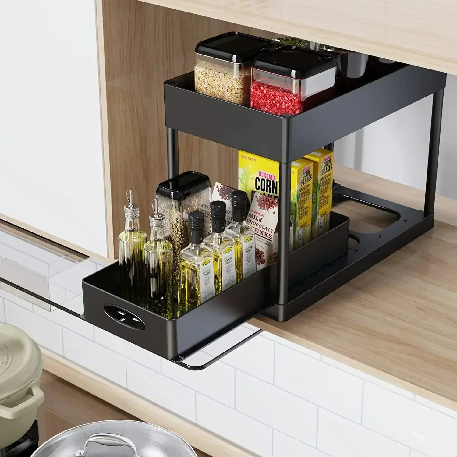 Organisateur sous évier pour la cuisine, finitions