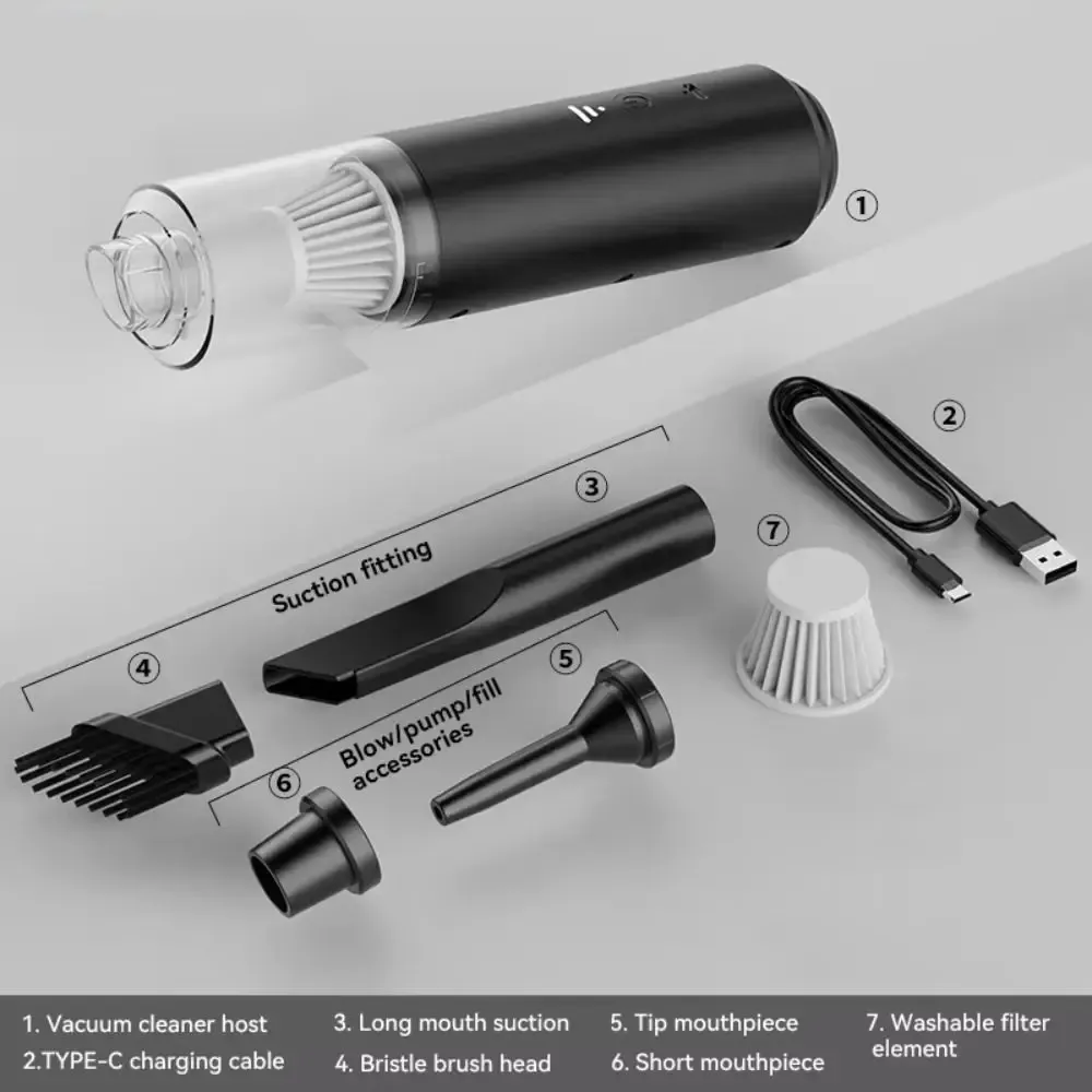 Ensemble aspirateur de voiture sans fil, puissant et silencieux, avec mini souffleur 5
