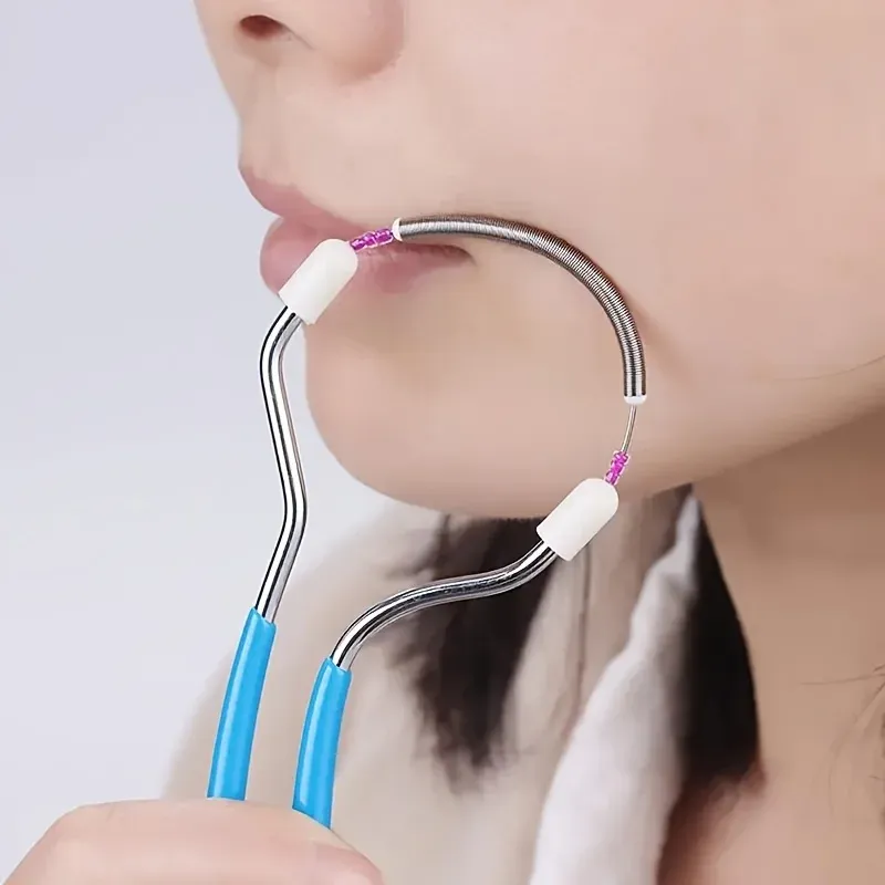 Épilateur facial pour femmes, élimine les poils indésirables de la lèvre supérieure, du menton et du visage, épilateur à ressort portatif pour une peau lisse