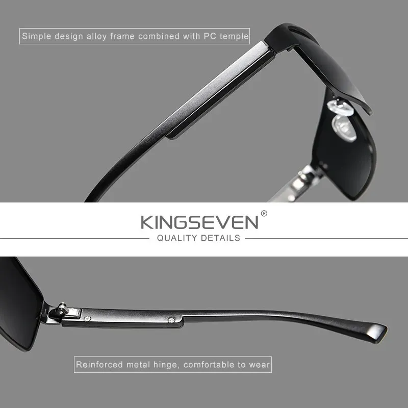 KINGSEVEN Lunettes de soleil photochromiques polarisées pour hommes et femmes, lunettes caméléon à protection UV400 et anti-éblouissement 4