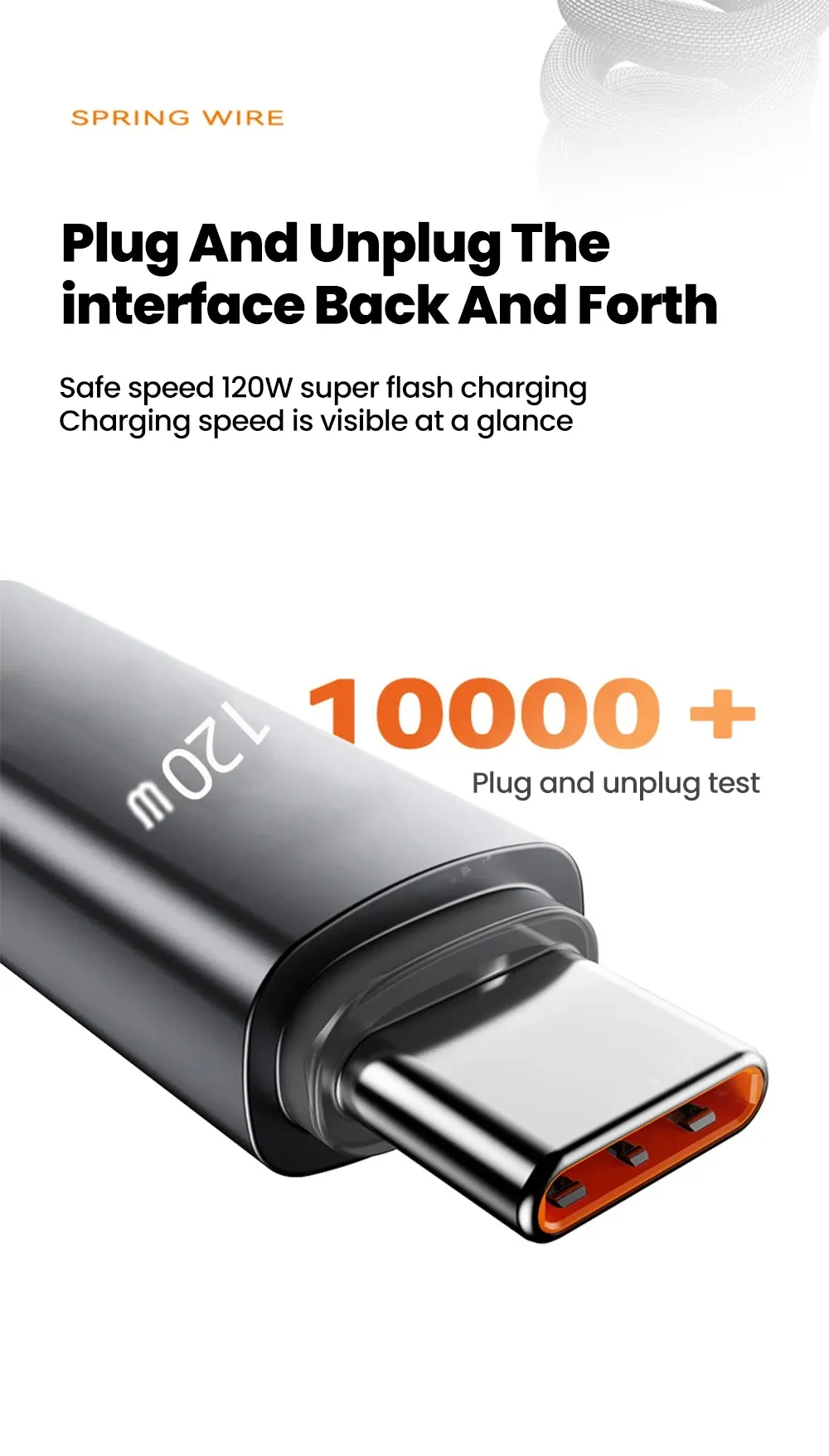Câble de charge rétractable USB-C, mécanisme rétractable