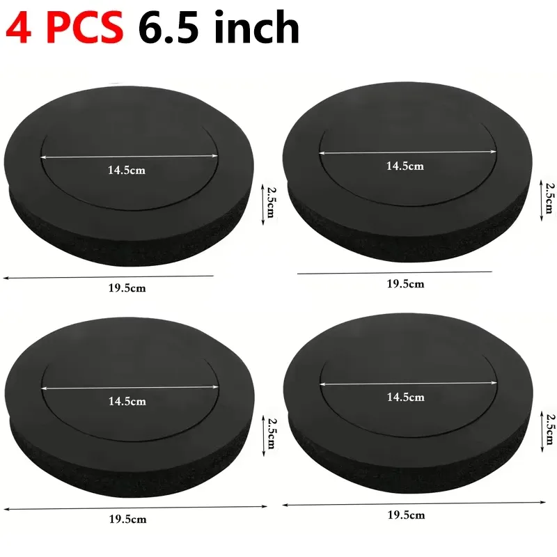 Lot de 4 éponges insonorisantes universelles pour haut-parleurs de voiture 6,5 pouces 7