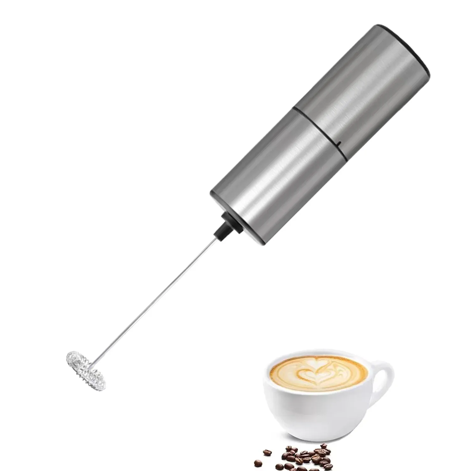 Mousseur à lait haute vitesse en acier inoxydable, mousseur à café polyvalent pour cafés, particuliers et pâtisserie