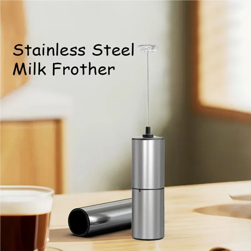 Mousseur à lait haute vitesse en acier inoxydable, mousseur à café polyvalent pour cafés, particuliers et pâtisserie 3
