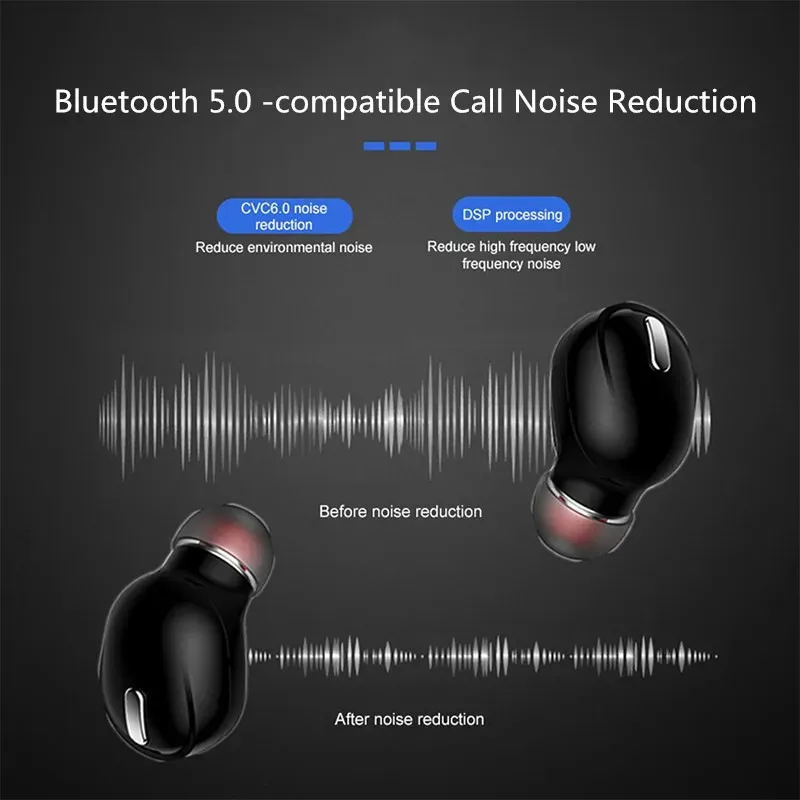 Casque sans fil Bluetooth 5.0 X9, écouteurs TWS étanches avec micro, mains libres, idéal pour le sport 4