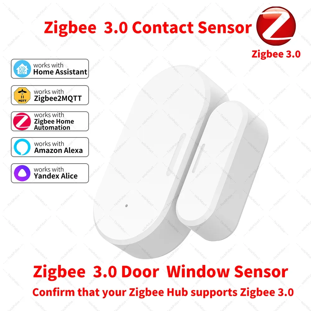Capteur de porte/fenêtre Zigbee 3.0 UZ-5D compatible SmartLife, fonctionne avec Yandex Alexa, Zigbee2MQTT, ZHA, Home Assistant - Image 1