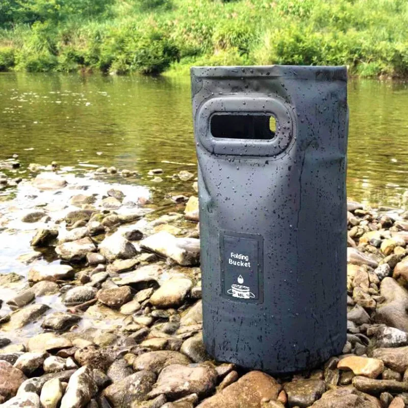 Seau pliable de 20 L, bassin portable pour le camping et la randonnée, seau de pêche, boîte de rangement pour lavage de voiture 3