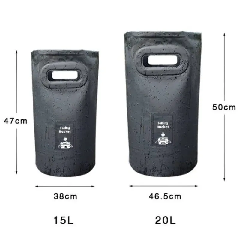 Seau pliable en PVC vue de face